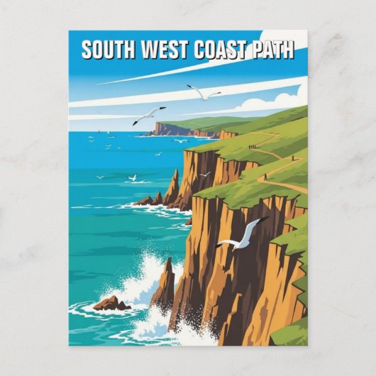 South West Coast Path Engeland Reis Briefkaart (Voorkant)