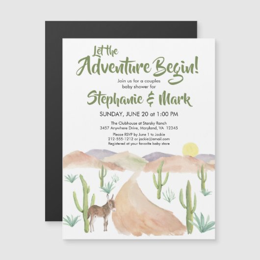 South West Desert Adventure Baby shower Invitation (Voorkant / Achterkant)