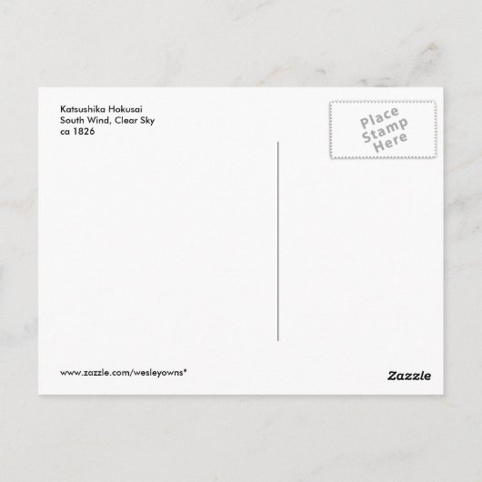 South Wind, Clear Sky Briefkaart (Achterkant)