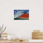 South Wind, Clear Sky (door Hokusai) Poster (Keuken)