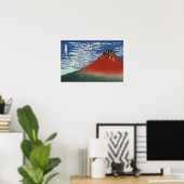 South Wind, Clear Sky (door Hokusai) Poster (Thuiskantoor)