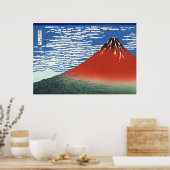 South Wind Clear Sky, Red Fuji, Katsushika Hokusai Poster (Keuken)