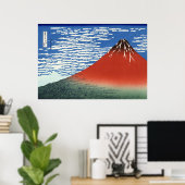 South Wind Clear Sky, Red Fuji, Katsushika Hokusai Poster (Thuiskantoor)