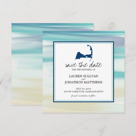 South Yarmouth Cape Cod Waterverf Save the Date (Voorkant / Achterkant)