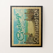 Southampton Beach Vintage Travel Legpuzzel (Verticaal)