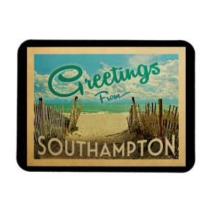 Southampton Beach Vintage Travel Magneet