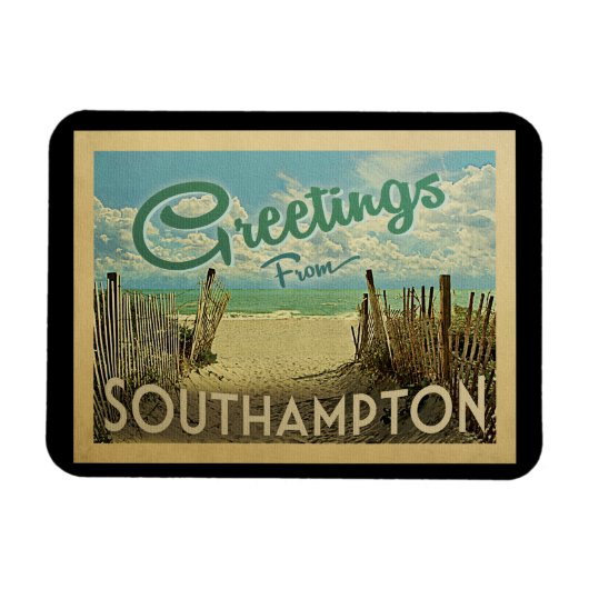 Southampton Beach Vintage Travel Magneet (Horizontaal)