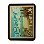 Southampton Beach Vintage Travel Magneet (Verticaal)