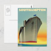 Southampton cruisevaartposter briefkaart (Voorkant / Achterkant)
