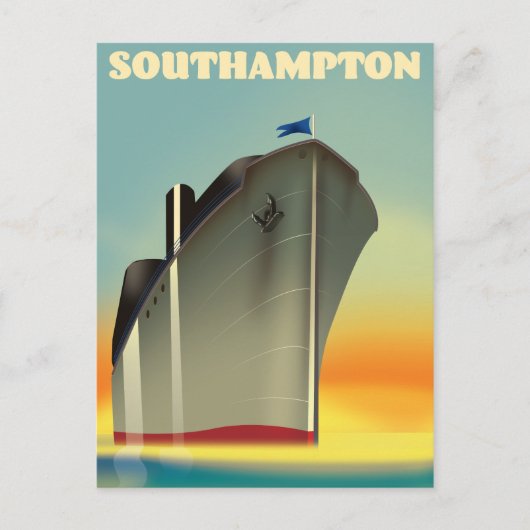 Southampton cruisevaartposter briefkaart (Voorkant)