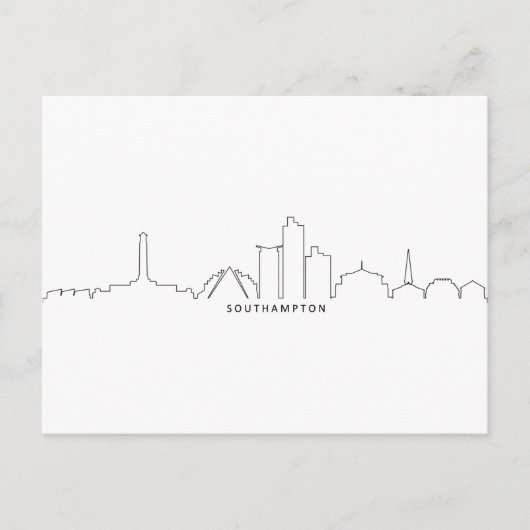 SOUTHAMPTON England City Skyline Silhouette Briefkaart (Voorkant)