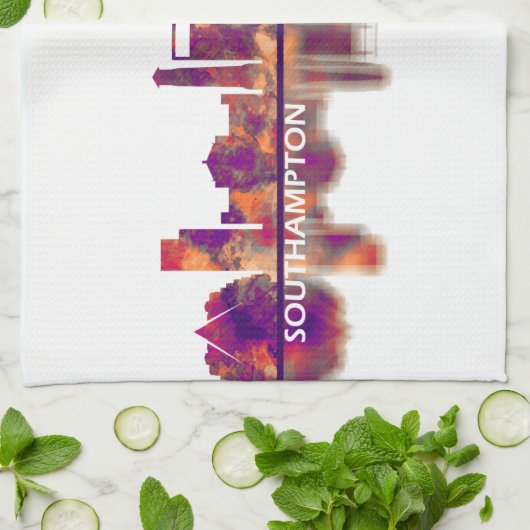 Southampton England Skyline Theedoek (Gevouwen)