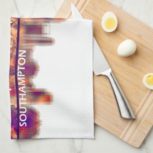 Southampton England Skyline Theedoek (Quarter Fold)