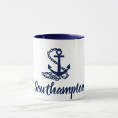 Southampton - Maritieme stijl blauw en witte Mok (Midden)