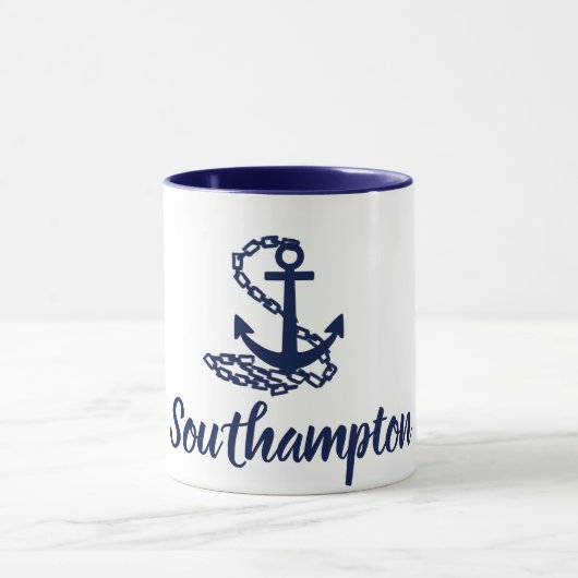 Southampton - Maritieme stijl blauw en witte Mok (Midden)