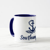 Southampton - Maritieme stijl blauw en witte Mok (Voorkant links)