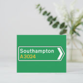 Southampton, UK Road Sign Briefkaart (Staand voorkant)