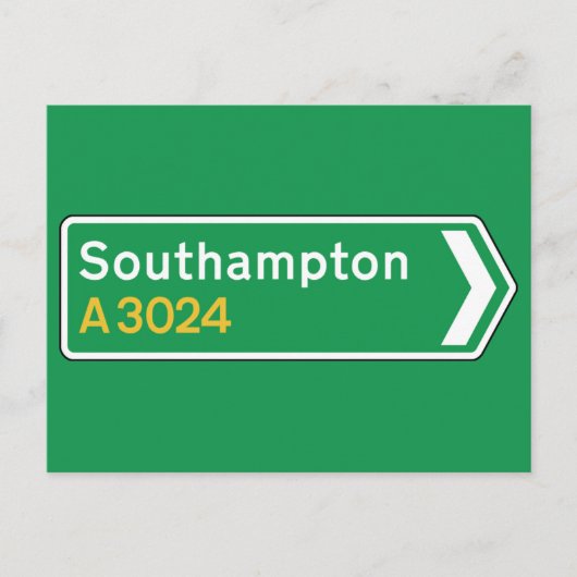 Southampton, UK Road Sign Briefkaart (Voorkant)