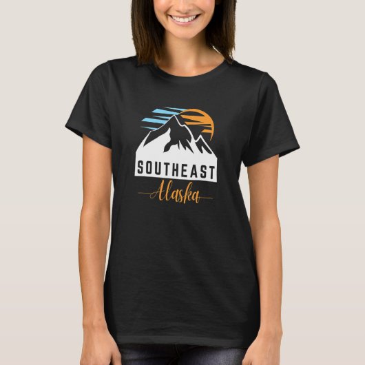Southeast AK Sunrise Sunset & Mountains Outdoor Ad T-shirt (Voorkant)