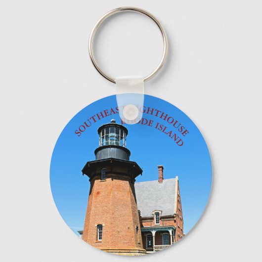 Southeast Lighthouse, Block Island RI Sleutelhange Sleutelhanger (Voorkant)