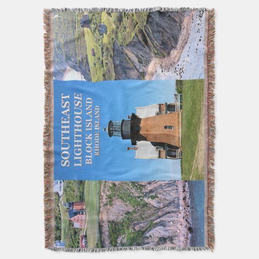 Southeast Lighthouse Block Island RI Throw Blanket Deken (Voorkant Verticaal)