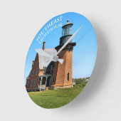 Southeast Lighthouse, Block Island RI Wall Clock Ronde Klok (Hoek)