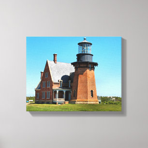 Southeast Lighthouse, Block Island Wrapped Canvas Afdruk