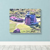 Southeast Lighthouse, Block Island Wrapped Canvas Afdruk (Insitu (Houten vloer))