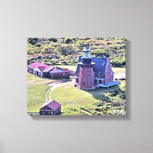 Southeast Lighthouse, Block Island Wrapped Canvas Afdruk
