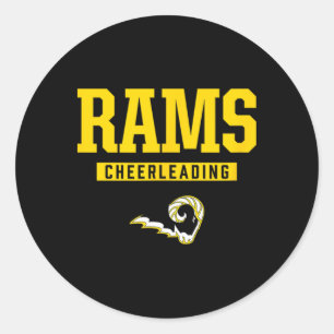 Southeast Polk Rams Logo Cheerleading Havo  Ronde Sticker