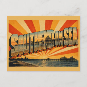 Southend-on-Sea Engeland Kust Vintage Reis Kunst Briefkaart