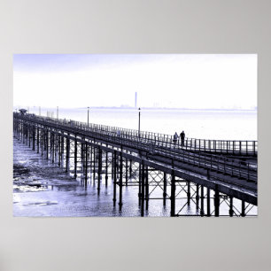Southend on Zee Pier Beach Essex Verenigd Koninkri Poster