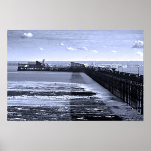 Southend on Zee Pier Beach Essex Verenigd Koninkri Poster