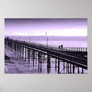 Southend on Zee Pier Beach Essex Verenigd Koninkri Poster