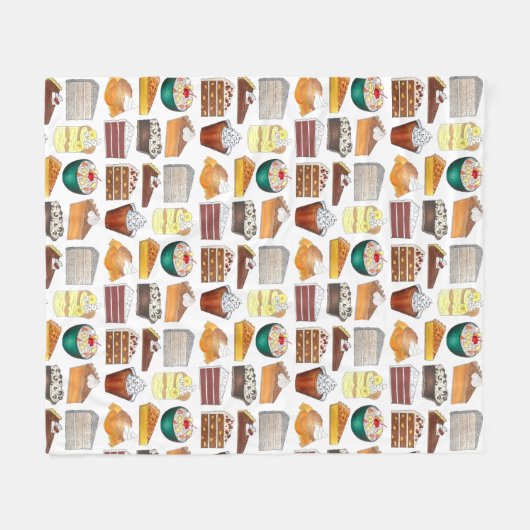 Southern Bakery Food Desserts USA American South Fleece Deken (Voorkant (Horizontaal))