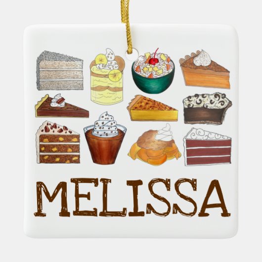 Southern Bakery Food Desserts USA American South Keramisch Ornament (Voorkant)