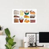 Southern Bakery Food Desserts USA American South Poster (Thuiskantoor)
