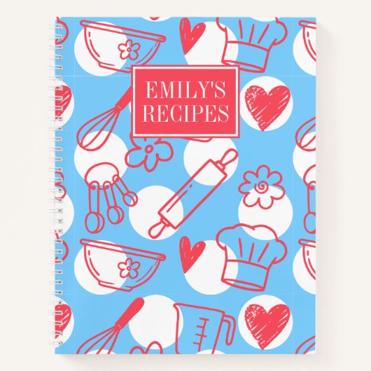 Southern Baking Polka Dot Pattern Recipe Notitieboek (Voorkant)