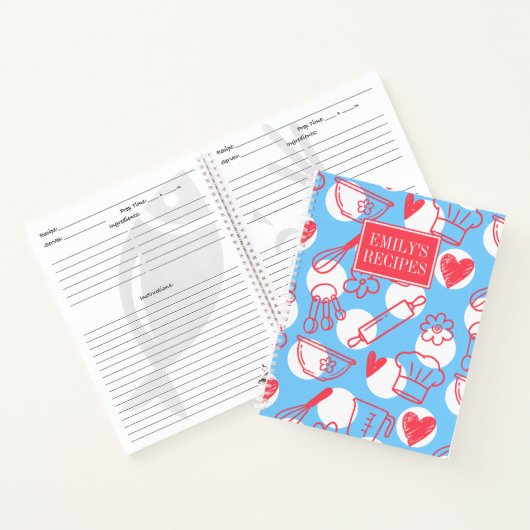 Southern Baking Polka Dot Pattern Recipe Notitieboek (Binnen)