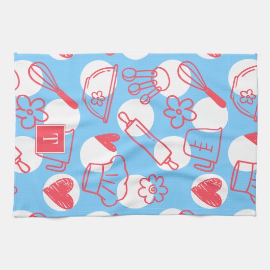 Southern Baking Polka Dot Pattern Recipe Theedoek (Horizontaal)