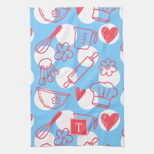 Southern Baking Polka Dot Pattern Recipe Theedoek (Verticaal)