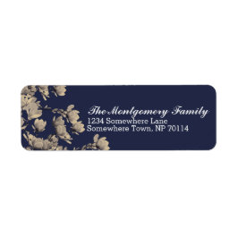 Southern Beige Magnolias & Midnight Blue Etiket