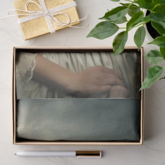 Southern Bell dame in blauwe decoupage Tissuepapier (Geschenk)