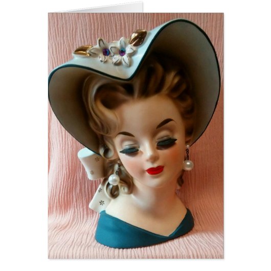 Southern Belle Beauty Mid Century Chic Head Vase (Voorkant)
