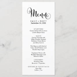 Southern Belle Calligraphy Dinner Menu Kaart