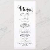 Southern Belle Calligraphy Dinner Menu Kaart (Voorkant)