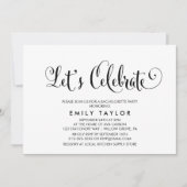 Southern Belle Calligraphy Laten we vieren Kaart (Voorkant)