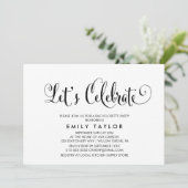 Southern Belle Calligraphy Laten we vieren Kaart (Staand voorkant)