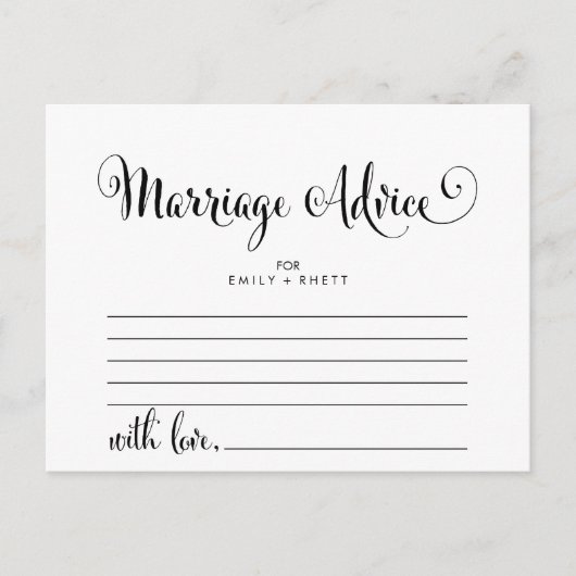 Southern Belle Calligraphy Marriage Advice Kaarten (Voorkant)