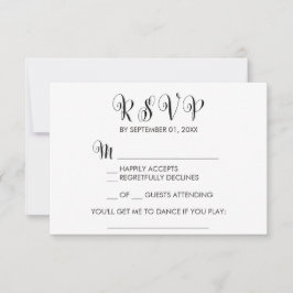 Southern Belle Calligraphy Song Request RSVP Card Kaartje